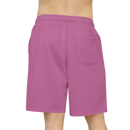 ReleaseTheBeast Men's Gym Sweat Shorts White Pink