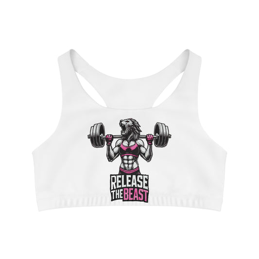 ReleaseTheBeast Women's Sports Bra White