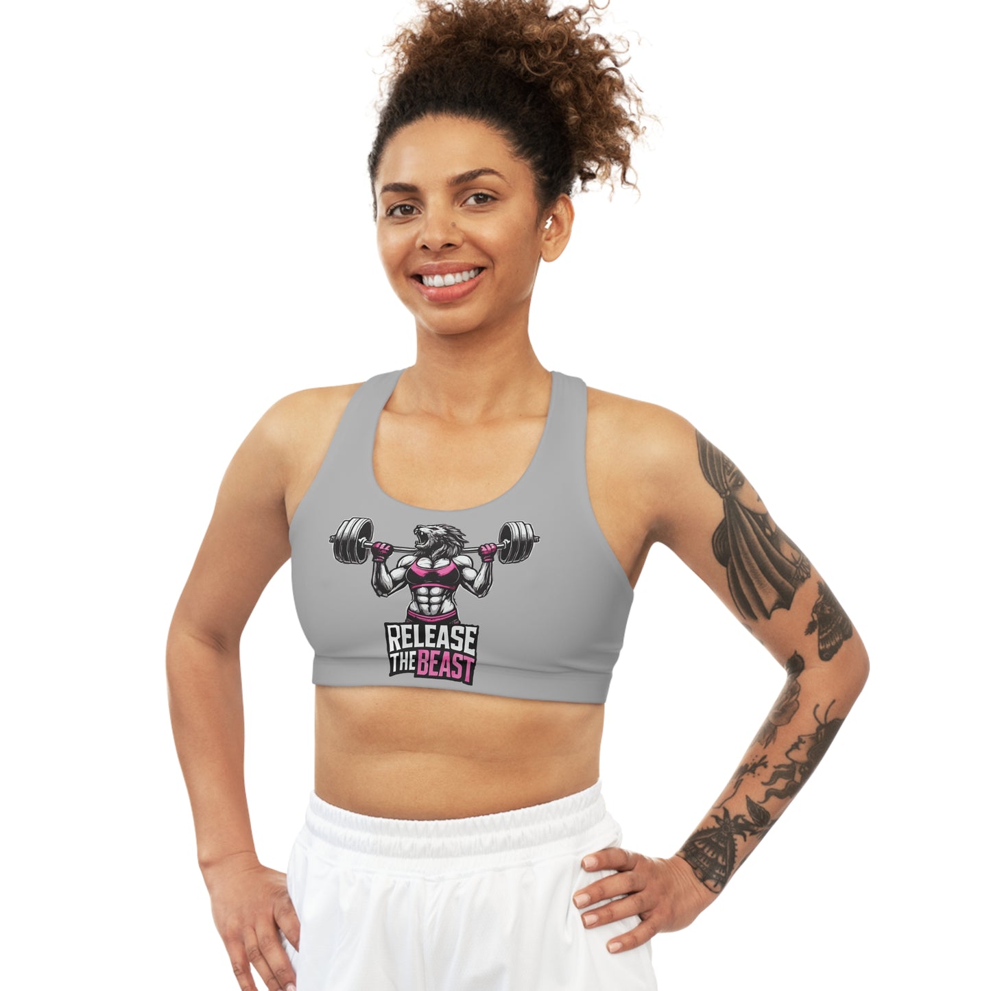 ReleaseTheBeast Women's Sports Bra Grey