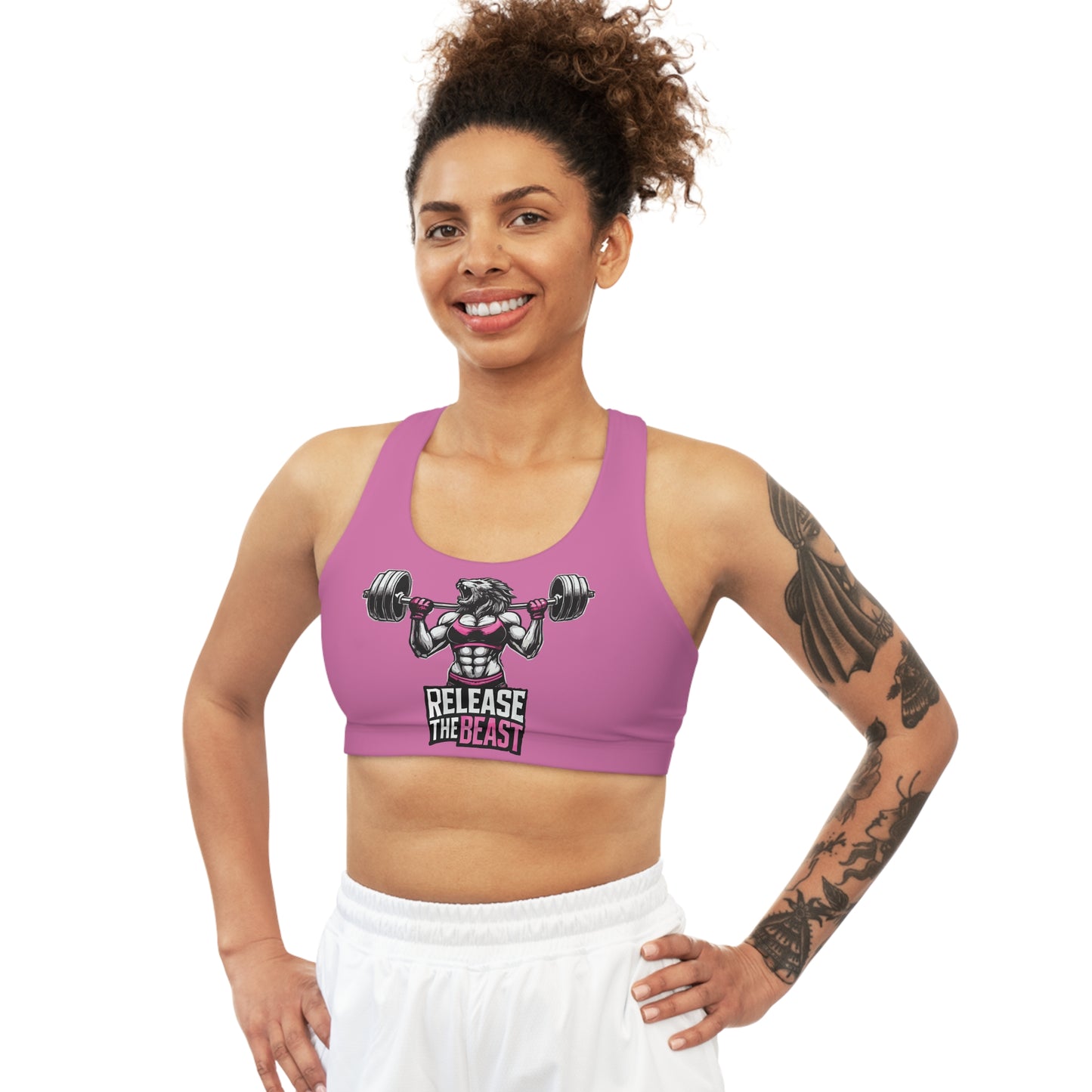 ReleaseTheBeast Women's Sports Bra Pink