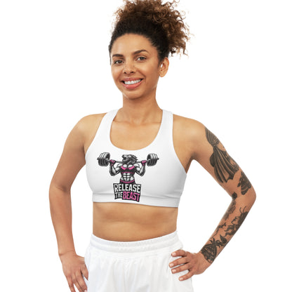 ReleaseTheBeast Women's Sports Bra White