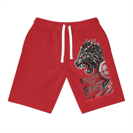 ReleaseTheBeast Men's Gym Sweat Shorts Red