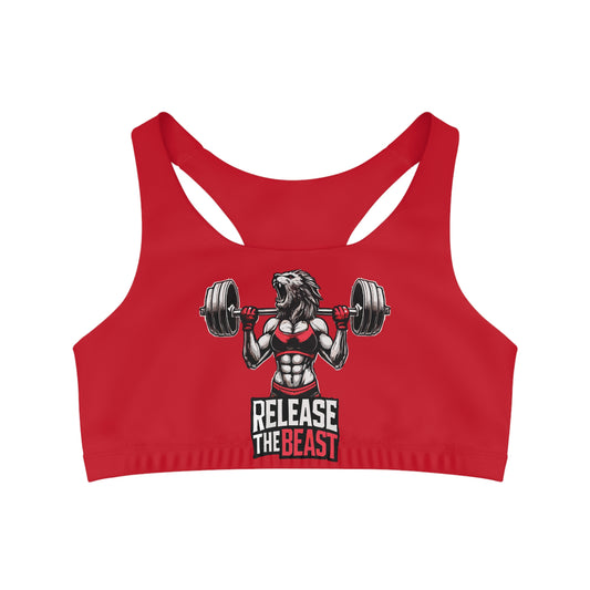 ReleaseTheBeast Women's Sports Bra Red