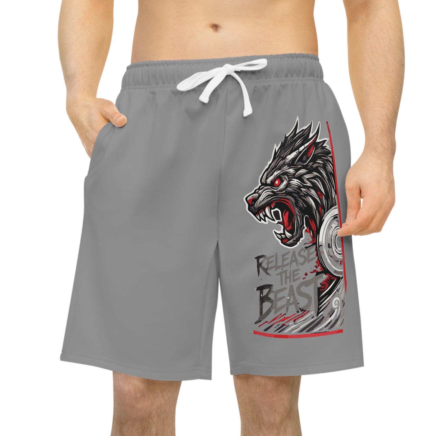 ReleaseTheBeast Men's Gym Sweat Shorts Grey